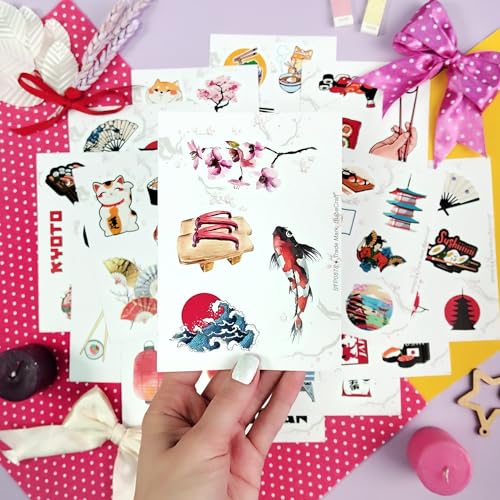 BulbaCraft Japan Stickers, Cute Japanese Stickers for Journaling, Asian Decals, Japanese Gifts for Women, Gifts for Women & Men