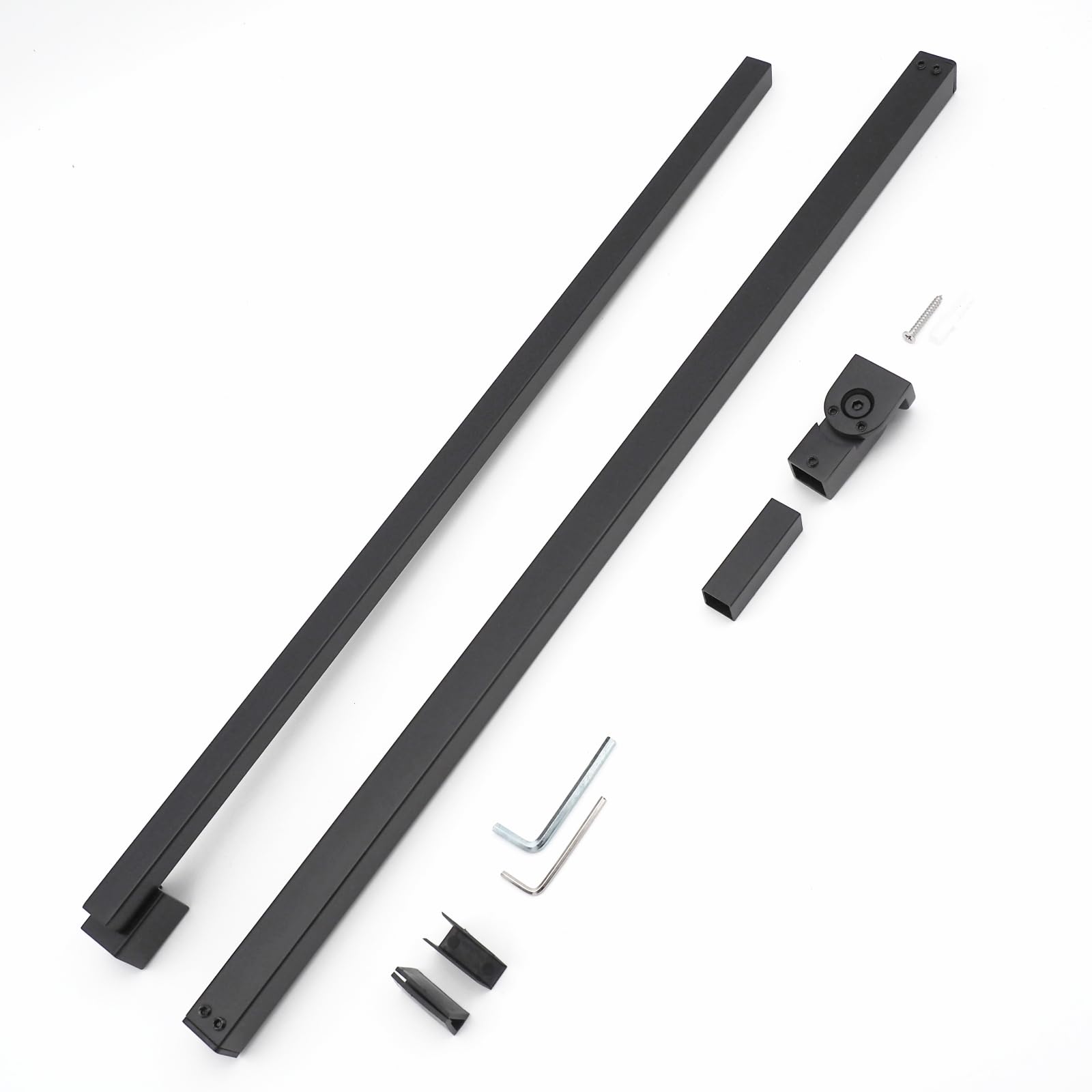 WITEN&NOCK Asta di stabilizzazione con giunto girevole a 180°, asta di stabilizzazione, girevole estensibile 625 – 950 mm, in acciaio inox nero opaco, per vetri di spessore 6 / 8 / 10 mm