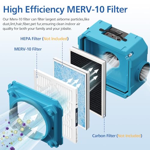 Image of 5 Pack MERV-10 Filter Replacement, Compatible with AlorAir CleanShield HEPA 550 and Abestorm HEPA 550 Air Scrubber Only - Not for Other 550 Models, Filter Size 14.8 inchL x 13.7 inchW x 0.8 inchH