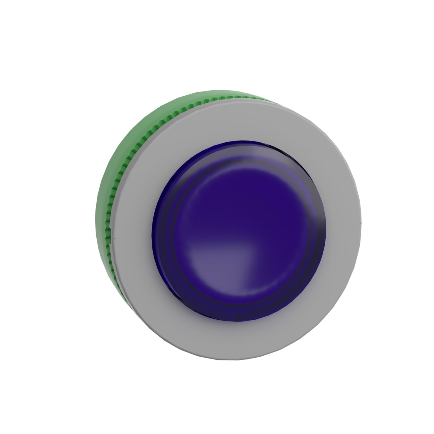 Cabeza pulsador flush iluminado saliente azul LED para cuadros de mandos