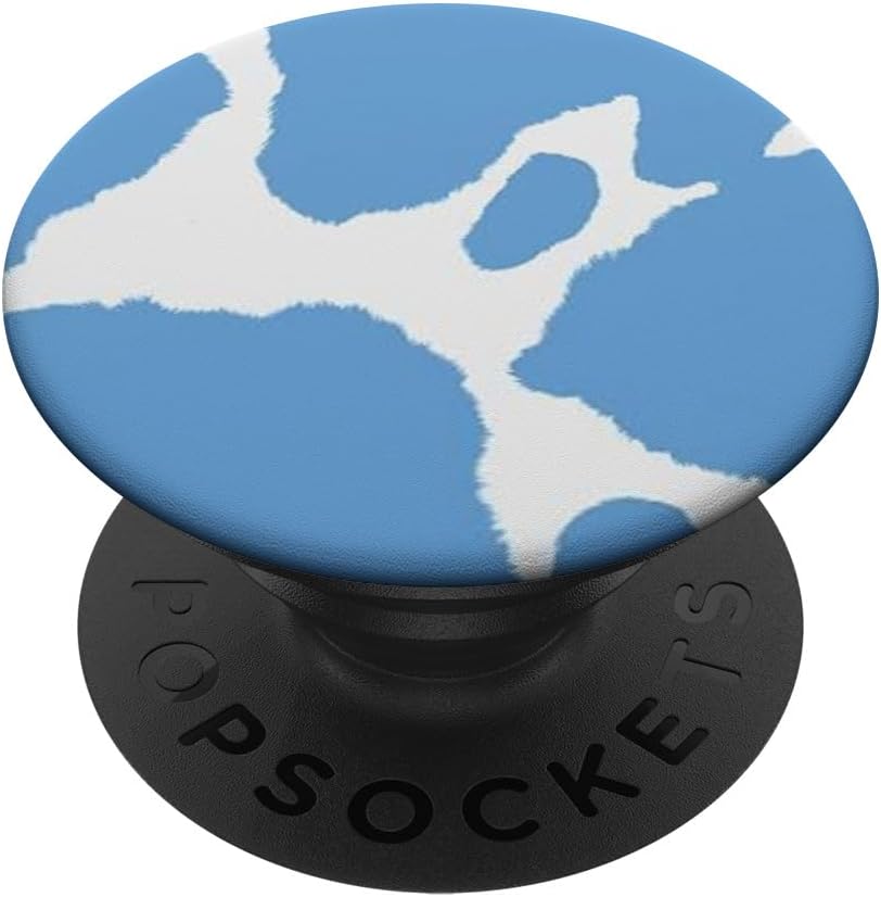 Blue Mood Light Blue Cow Print PopSockets PopGrip for MagSafe