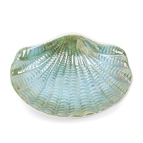 FORLONG Ocean Conch Sea Shell Ceramic Bathroom Accessories Set of 4,1 Gargle Cups 1 Toothbrush Holders 1 Soap Dishes 1 Soap Dispenser Green - Thumbnail 5