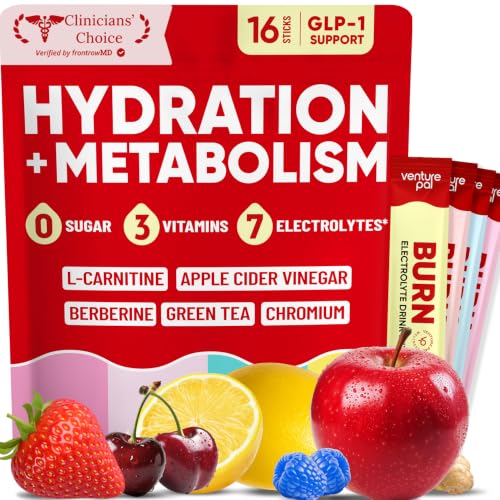Image of Venture Pal Sugar Free Hydration Packets + Burn Support Electrolytes Powder