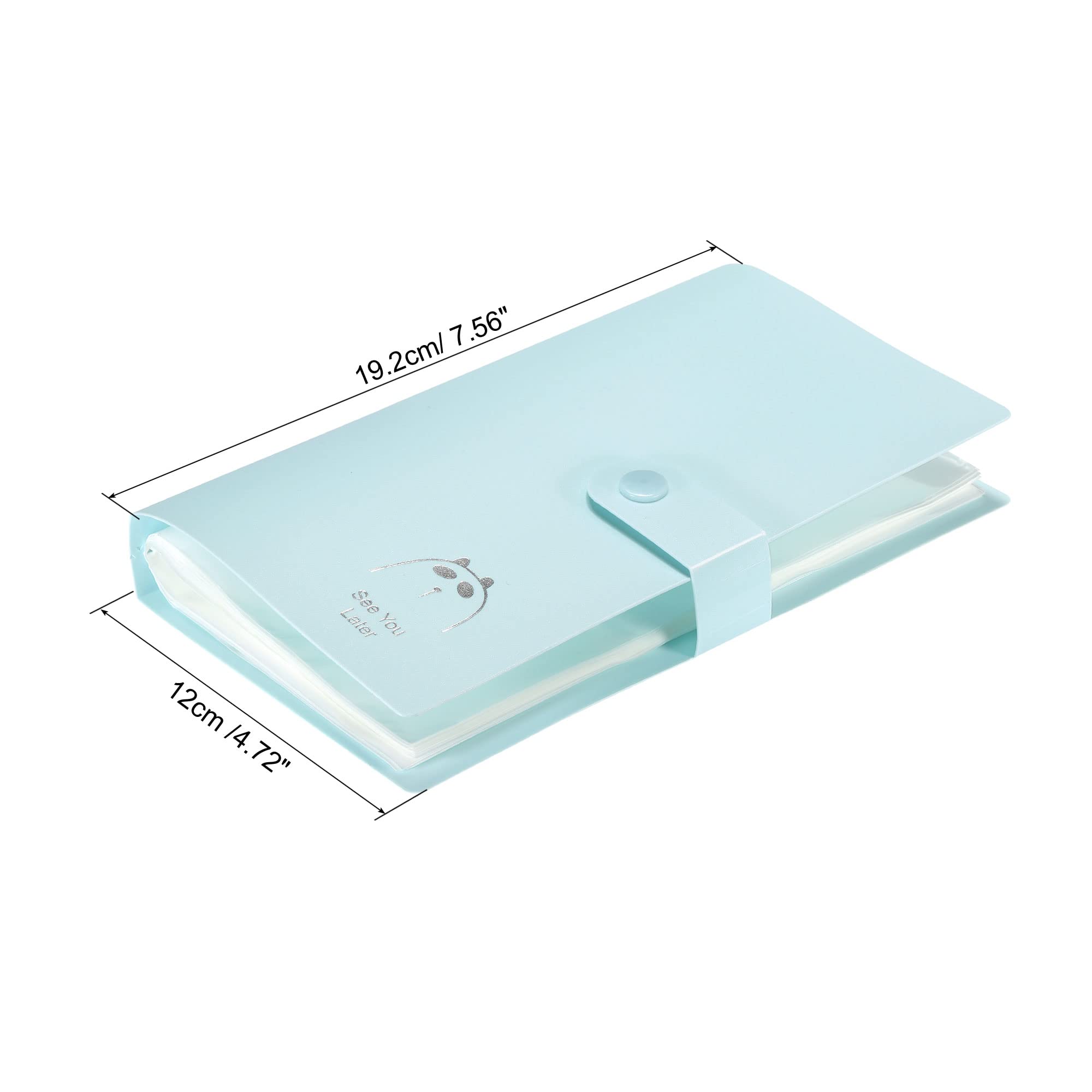 PATIKIL Business Card Holder, 1 Pack Plastic Portable Cards Binder Book Name Cards Organizer for Women Men Light Blue - Image 2