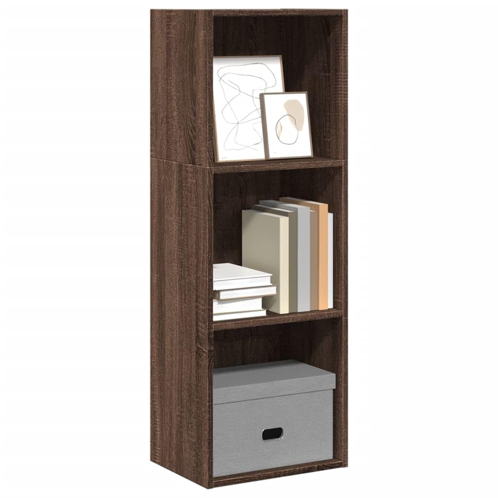 Estantería de roble marrón de 40x30x114 cm en madera de ingeniería para almacenar libros