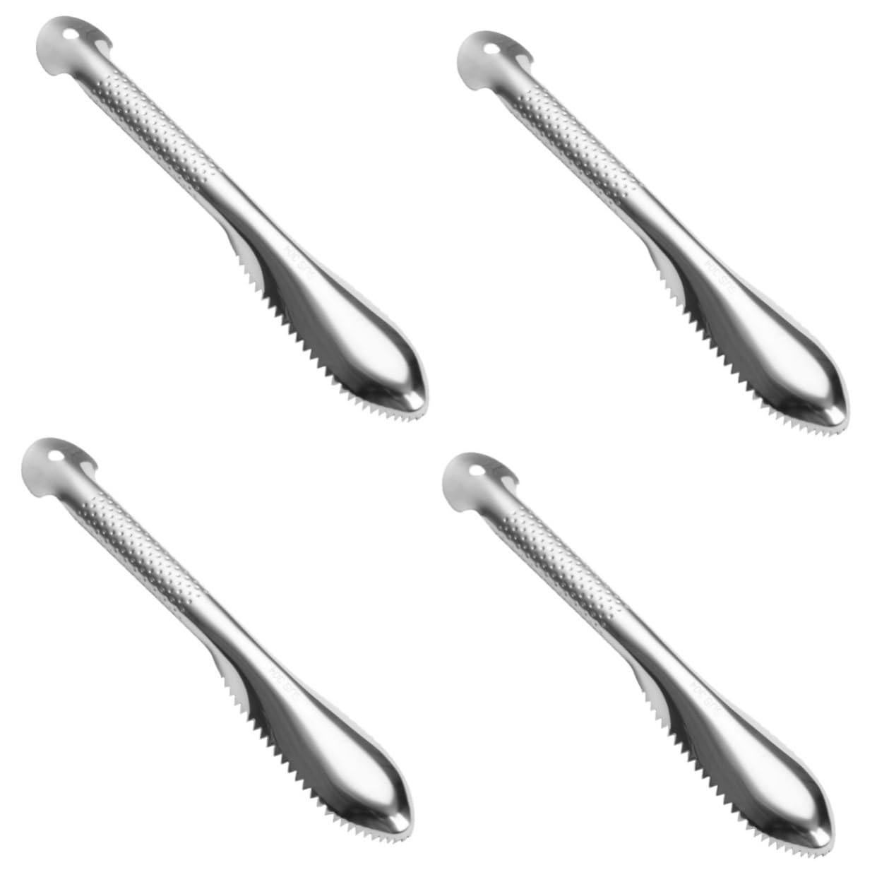 IMIKEYA 4pezzi Raschiatore per Squame di Pesce Acciaio Inox Strumento Multifunzionale per La Pulizia del Pesce per Ristoranti e Uso Domestico con Manico Ergonomico e Lame Affilate per