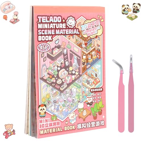 Dengthrive Stickers Book: 20 Stickers 3D Comprend 2 Pinces Petite Maison Cosy et Amusante à Réaliser Soi Même Livre Anti-Stress pour Adultes et Enfants Parfait pour Anniversaires D'enfants