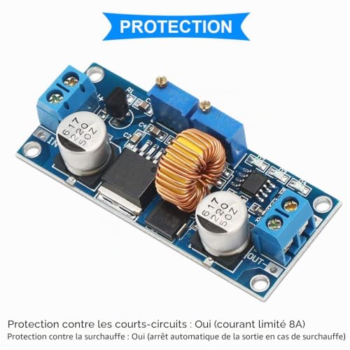 Youmile 2PCS DC 4-38V à 1.25-36V Convertisseur Abaisseur Abaisseur XL4015 5A Régulateur de Tension Abaisseur Module de Chargeur de Batterie au Lithium avec Fil 24AWG – vue 3