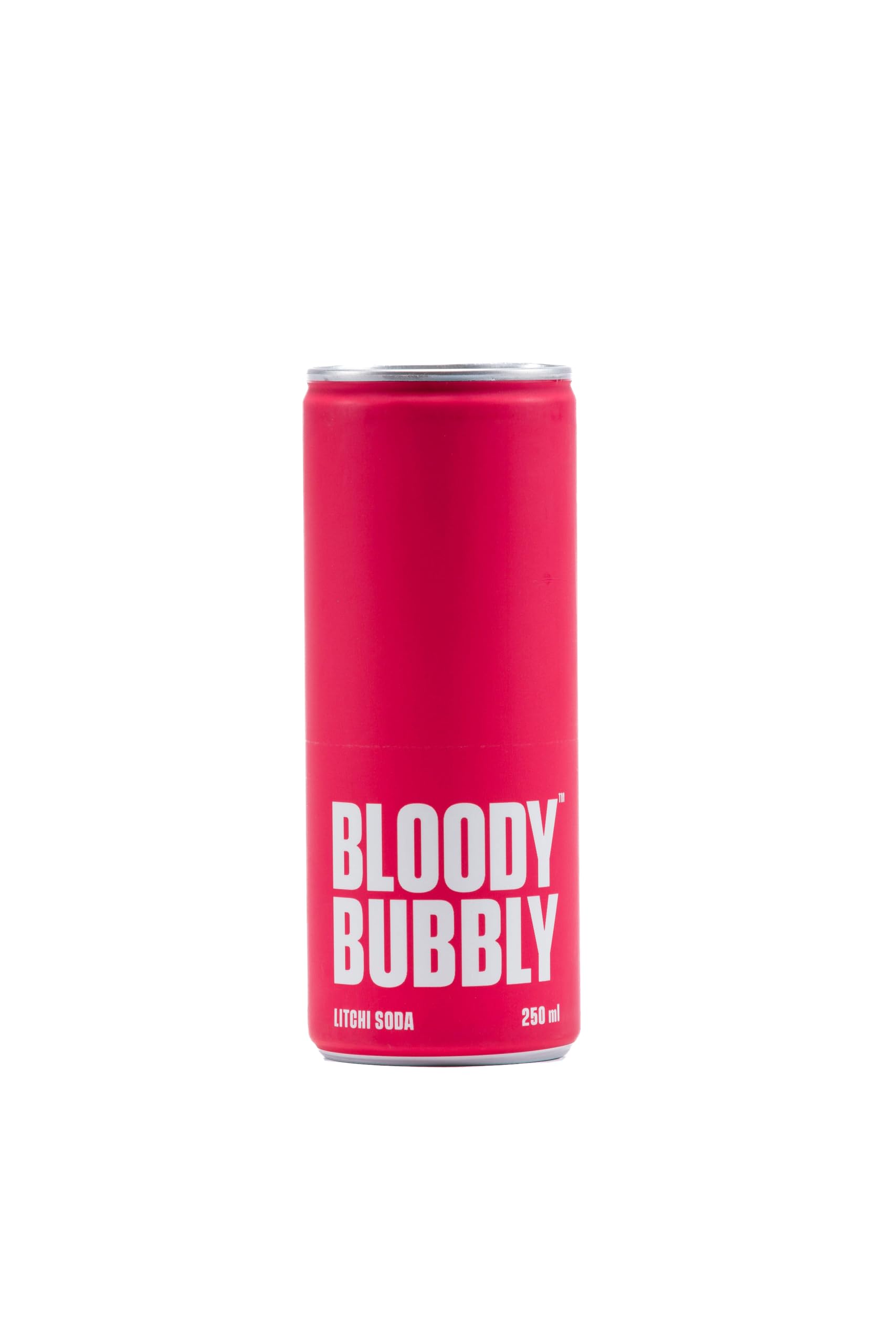 BLOODY BUBBLY LITCHI SODA | Naturally Flavoured Soda | 44 Cal Per Can | No Added Artificial Flavours, Colours & Preservatives (250ml Each)