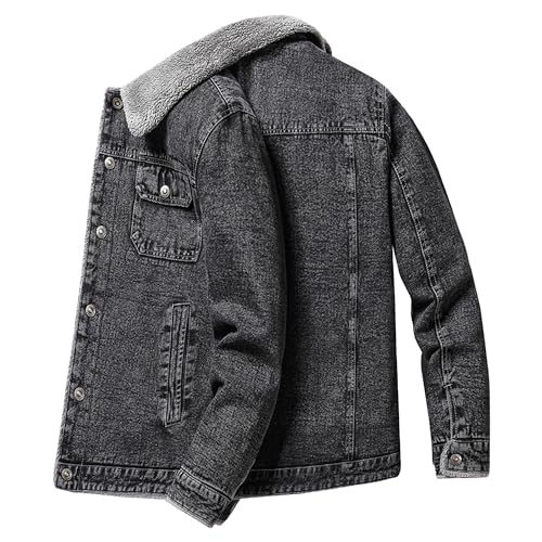 Manteau denim sherpa pour hommes ZDJSWJ veste doublée laine