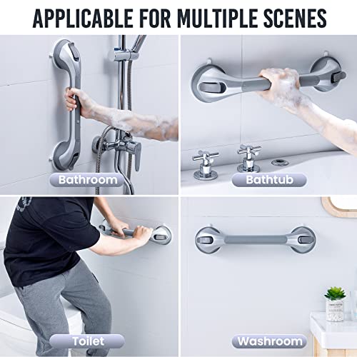 Image of TAILI Grab Bars for Shower,Shower Handles for Elderly Suction,16.8 inch,Silver | Safety for Showers,Bathtubs,Toilet,Elderly&Seniors,Bathroom Grip Bar Heavy Duty Handrails,No Drilling Removable Waterproof,G9