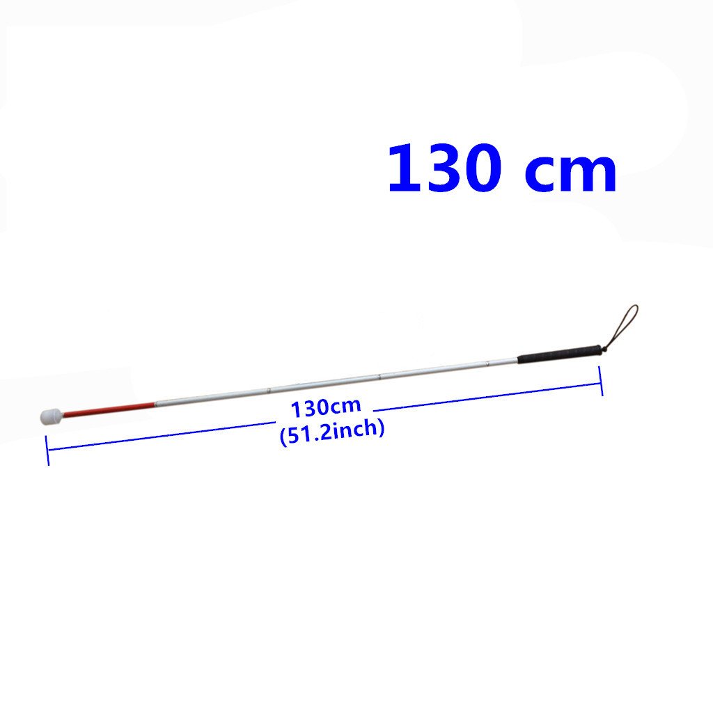 Aluminio Baston Blanco para Ciegos y Baja Vision Plegable, 5 Secciones, 130cm (51.2 pulgada)