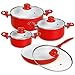 Price comparison product image TecTake 8 Piece Ceramic Cooking pots lids pan Pot Saucepan cookware Set