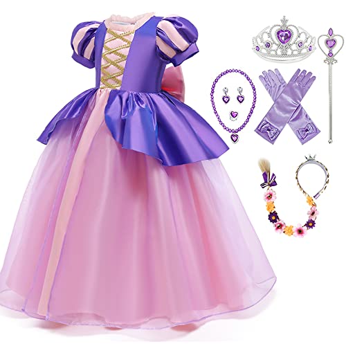 Zalongye Girls Costume Cosplay Bubble Sleeve Princess Dress Up For Halloween Christmas Cosplay Party Costume（130） #TOP1