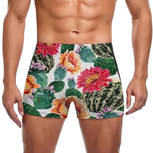 Maillot de bain homme anti irritation boxer short de bain confortable motif cactus