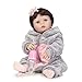 NPK Collection Reborn Baby Doll anatomicamente corretta ragazza Full Silicone 58,4 cm 57 cm Neonato Neonato Bambola Grigio Tuta Bambini Bagno Giocare Bambola Giocattolo Da Collezione
