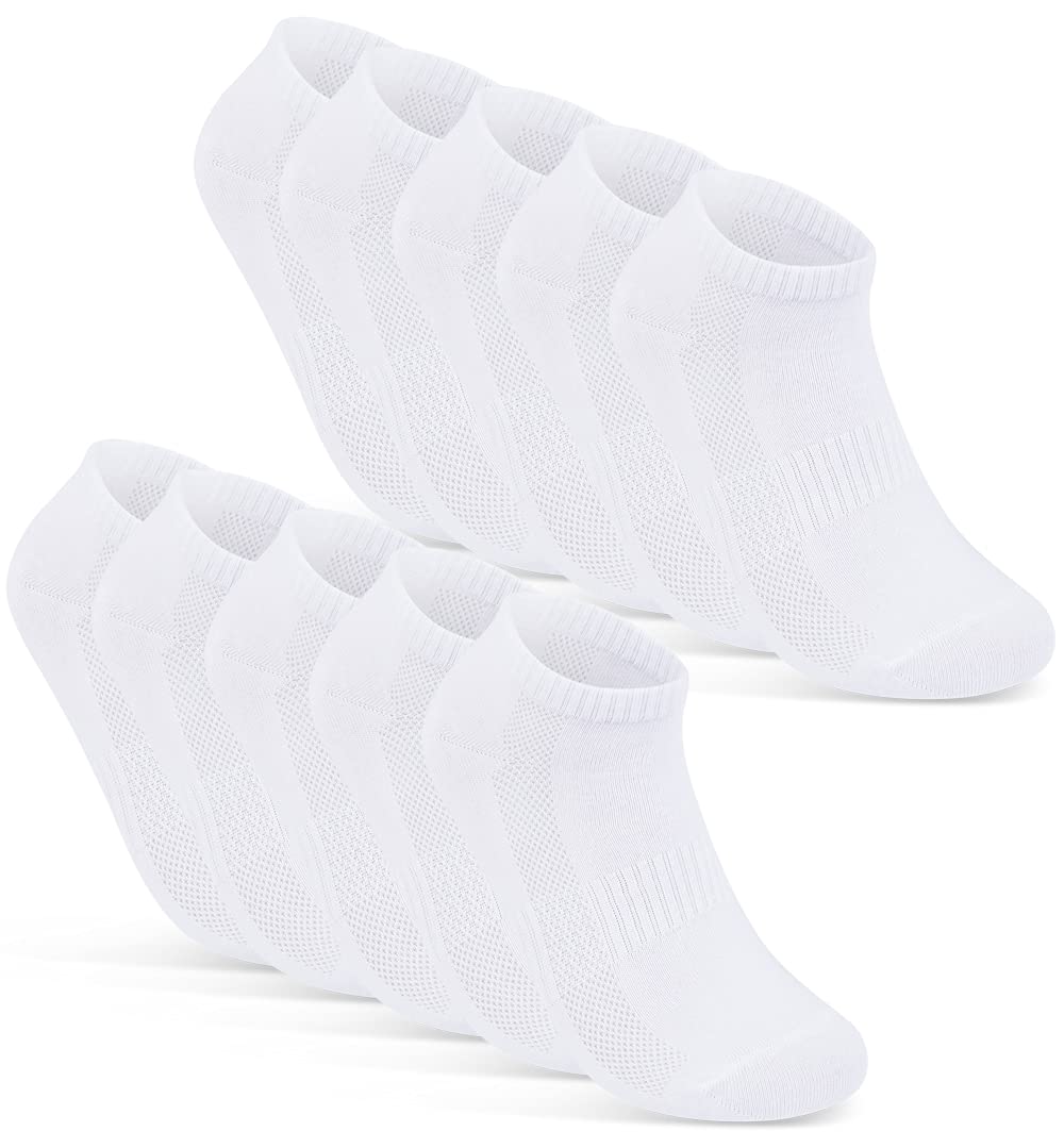 10 Pairs of Trainer Socks for Men and Women, Short Sports Socks, Cotton, Breathable