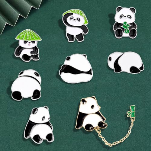 1 Piece Cute Panda Brooches for Bags & Clothes - Animal Alloy Pins, Cartoon Badges for Backpacks, Jackets, Hats3