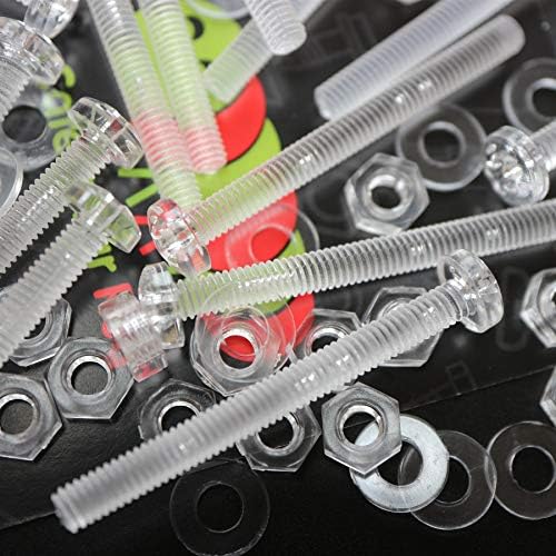 Pack of 60 Transparent Clear Plastic Acrylic M4 x 40mm Nuts & Bolts