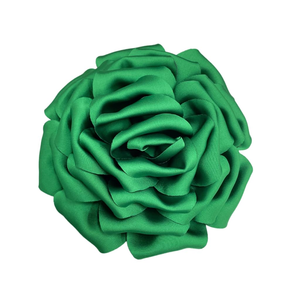 Dainty Silk Satin Rose Flower Extra Large Big Brooches Lapel Pins Fabric Flowers Oversized Brooch Pin for Women Wedding Party Banquet Dress Suit Clothes Accessories Jewelry Gifts 160mm