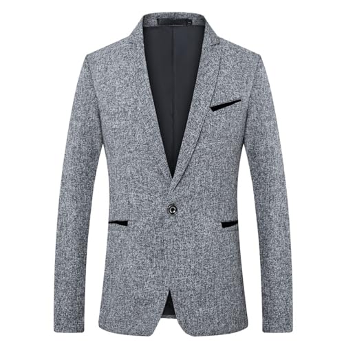 Men's Blazers Wool Blend Jacket One Button Vintage Suit Jackets Regular Fit Blend Sport Blazer Coat