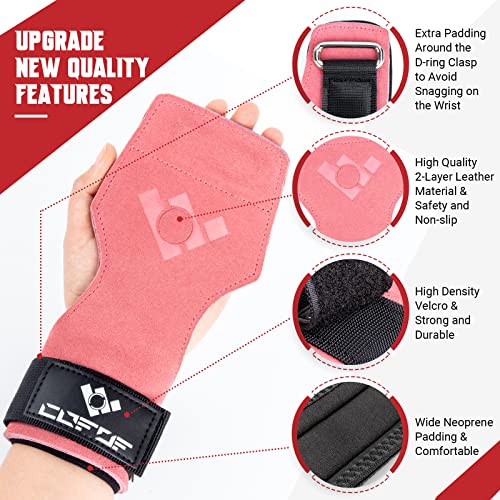 Image of Weight Lifting Wrist Strap, Double-Layer Leather for Deadlift Powerlifting