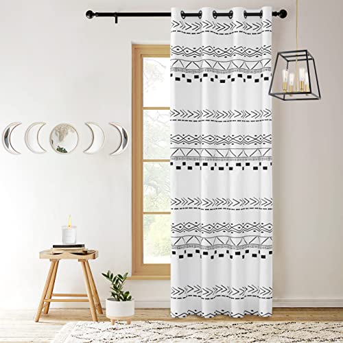 XTMYI Lindas Cortinas para Dormitorio de Adolescentes y niñas, estéticas, semiopacas, decoración escandinava, Modernas, únicas, para Sala de Estar, 84 Pulgadas de Largo, Blanco y Negro