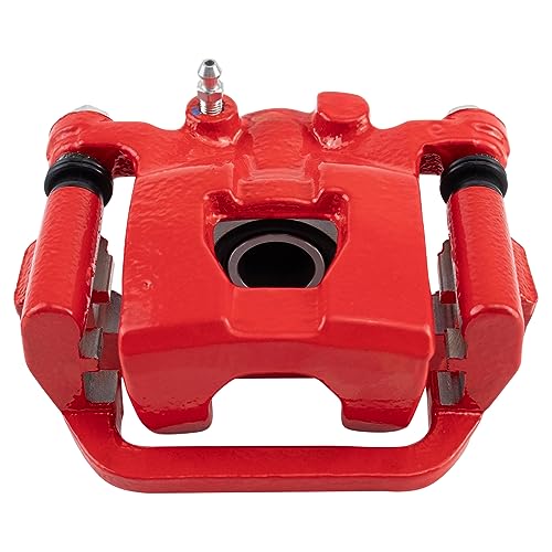 Image of TRQ Rear Right Brake Caliper w /Bracket Performance Red Passenger Side