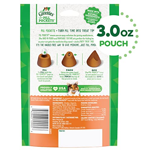 Feline Greenies Pill Pockets For Cats Natural Soft Cat Treats, Chicken Flavor, 3 Oz. Pack (85 Treats) #TOP1
