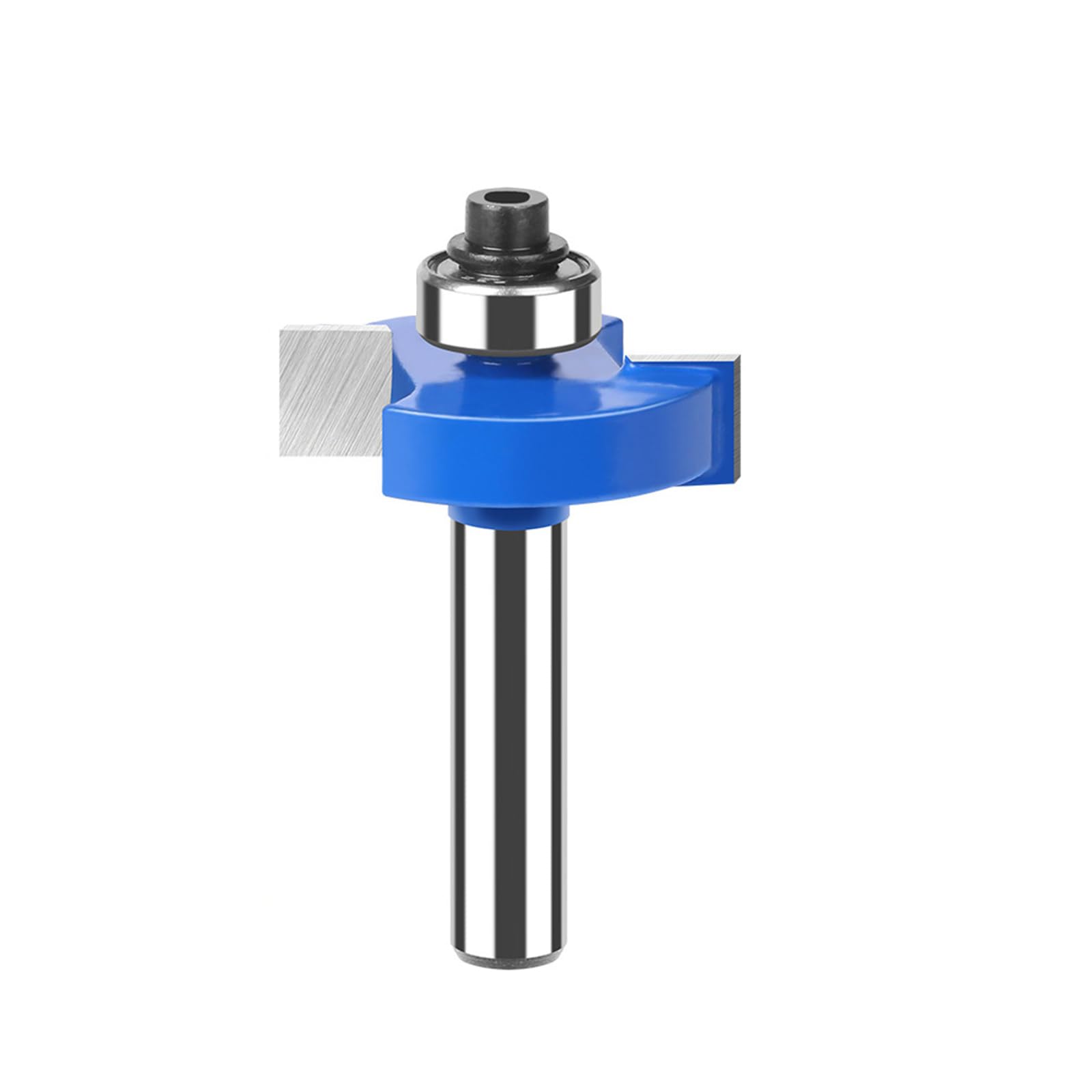 MACHSWON Router Bits 8mm Shank Tongue and Groove Router Bits Ball Bearing T-shaped Slotting Cutter 31.75mm Cut Diameter 3/8" Cut Length Milling Routing Bit Woodworking Cutting Tool Blue