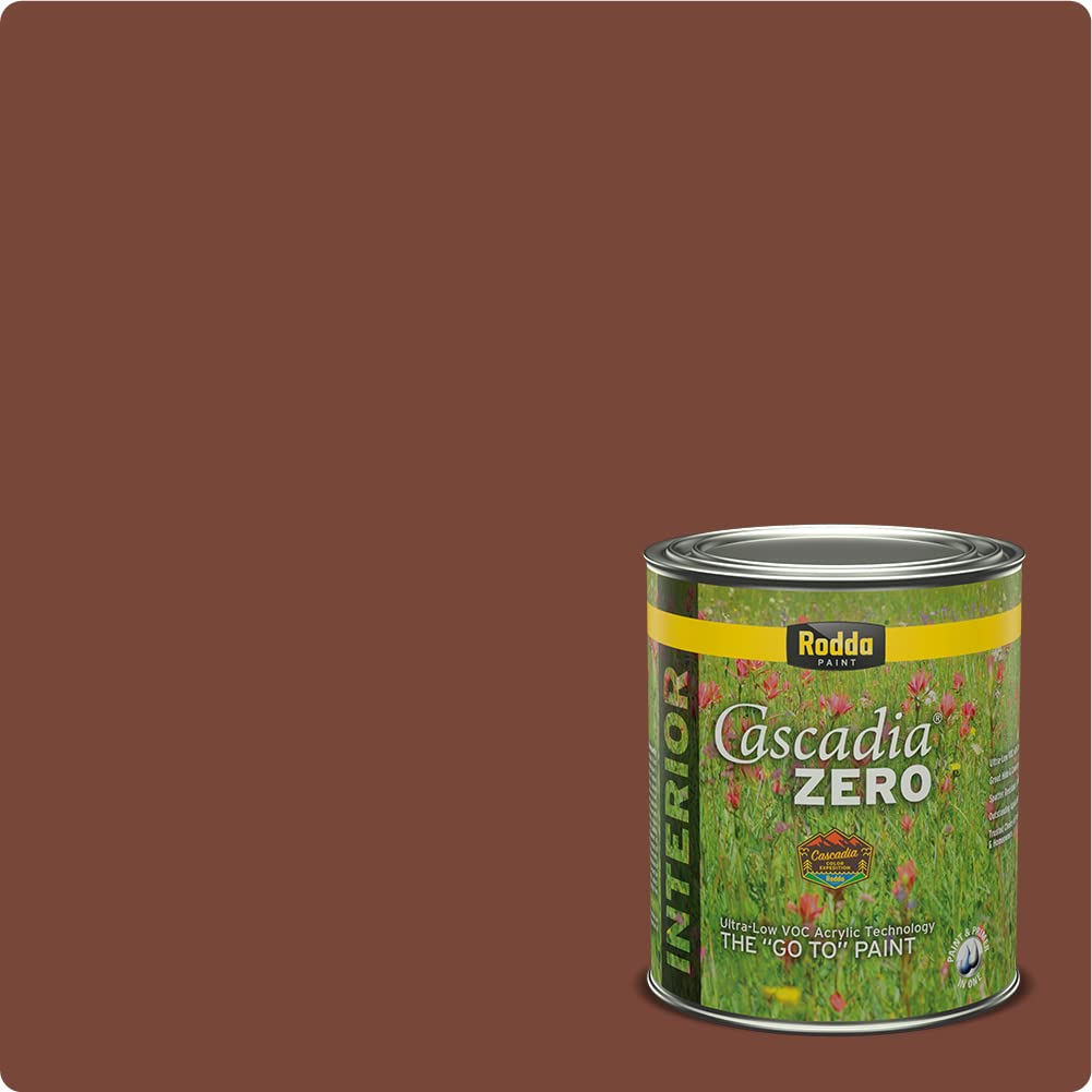 Rodda Paint CASCADIA ZERO Interior Satin Low VOC Paint & Primer in One, Quart, Smoked Salmon