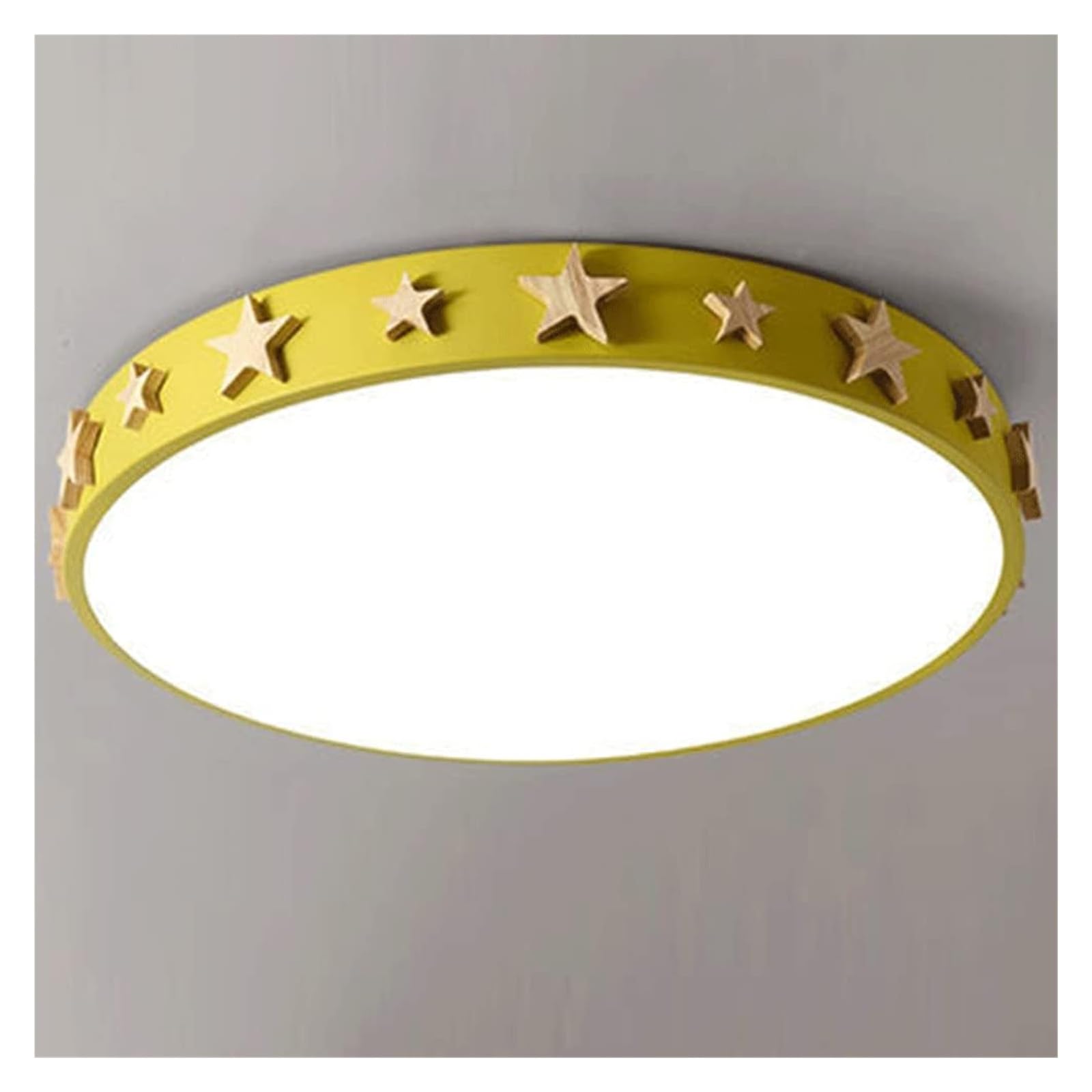 KXEcoLife Ceiling Lamp Star Decoration LED Light Panel Lights Stairwells Tri-Tone Flush Fixtures Round Personalized for Study of Bedroom(a,19.7in)