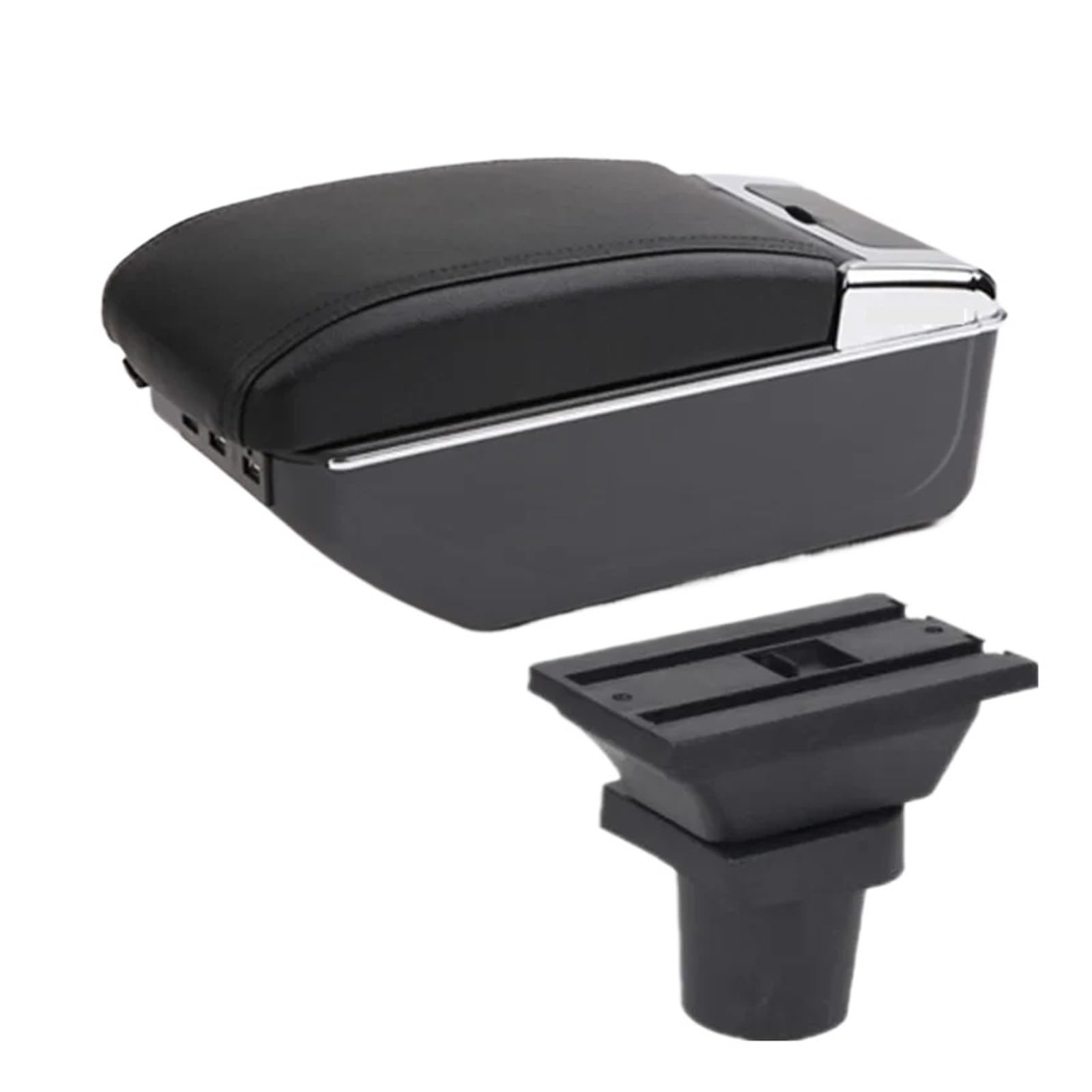 UMDJJU For Focus Mk1 Armrest Box Car Center Storage Interior Retrofit Accessories Car Centre Console Armrest Box(C2 black line 7USB)