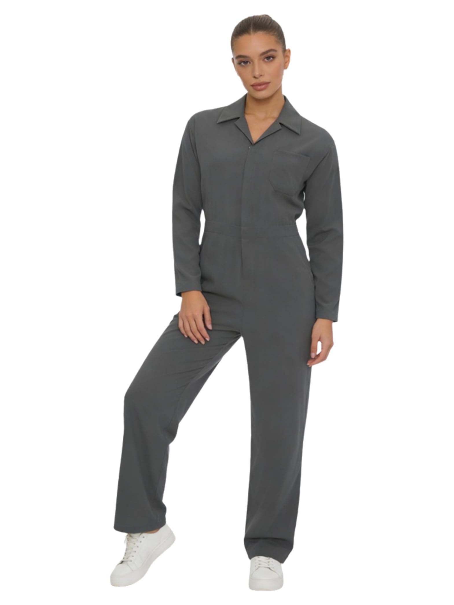 Overall Lavoro Donna Jumpsuit Con Cerniera Abito Lavoro Artigiani Indumento Meccanici In Officina