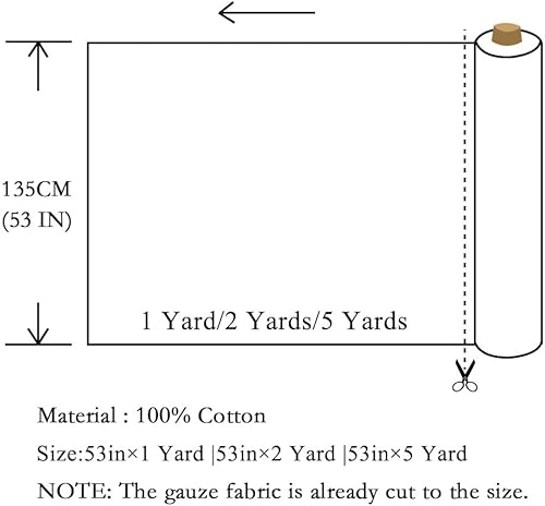 Miniatura 4 de Material de gasa antiarrugas de algodón, acolchado, costura, manualidades, caminos de mesa, paño de decoración para fiestas, bodas, cocina, cocina