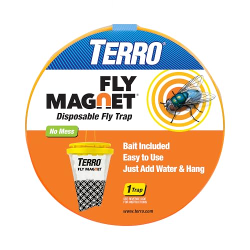 TERRO Fly Magnet Disposable Outdoor Fly Trap with Bait - T524 - Outdoor Fly Trap - Attract & Trap Flies Easily - Effective Insect Control