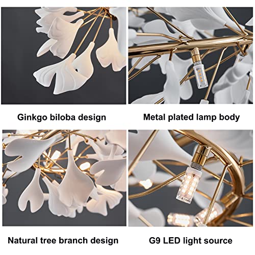 Suspension ginkgo moderne élimine lumière agressive intensité variable - 5