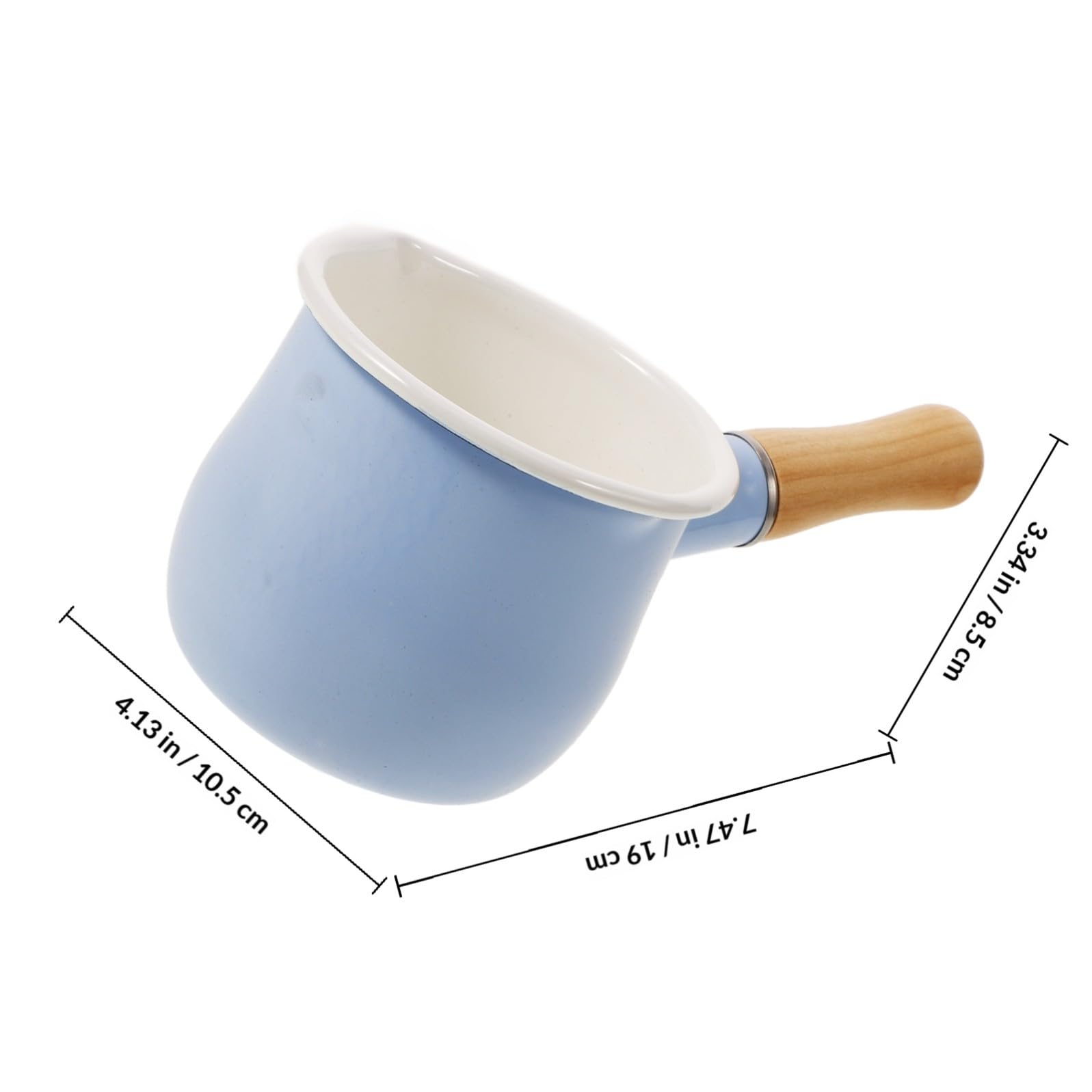 ABOOFAN Olla de Leche Esmaltada Azul 10 Cm Mini Cacerola Multifunción Antiadherente Mango Ergonómico para Cocina y Preparación de Alimentos Infantiles