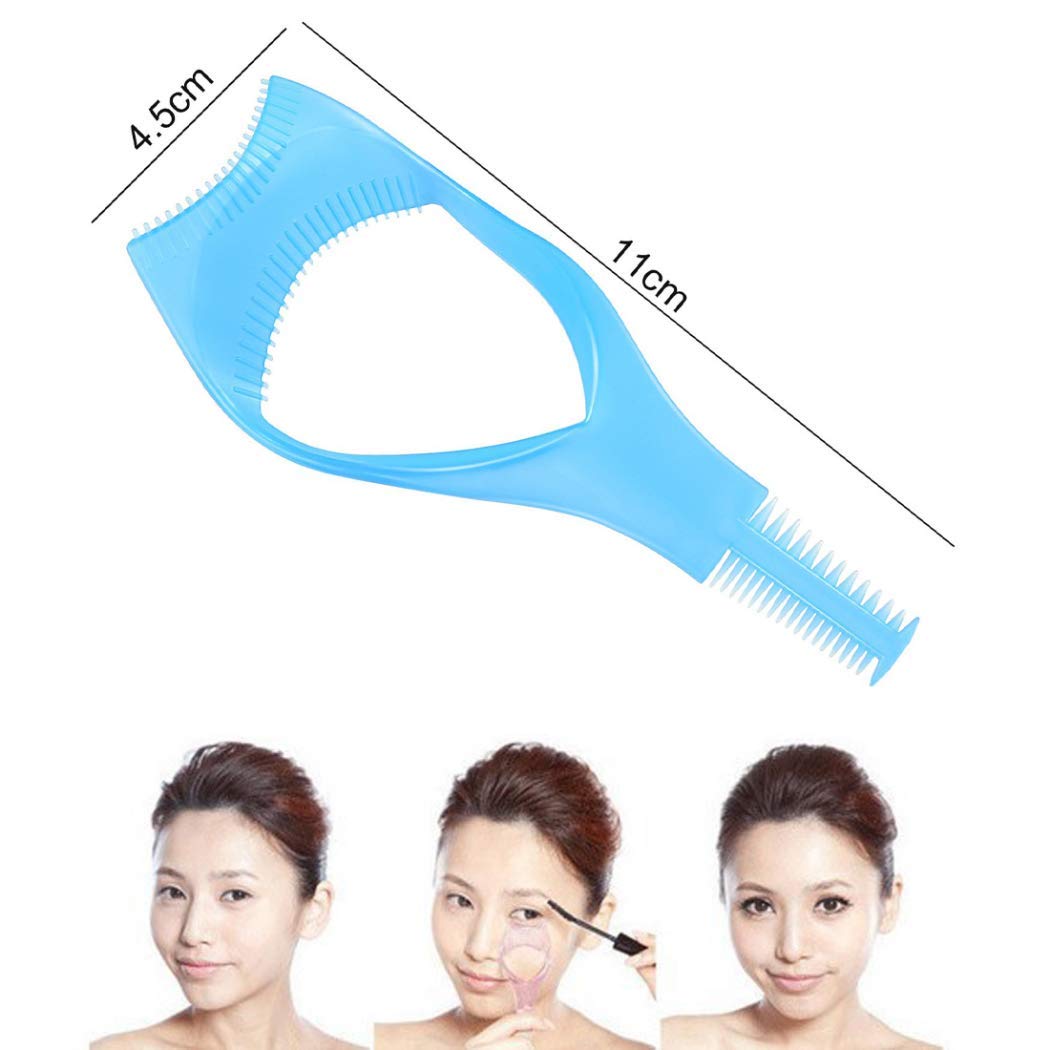 ZHome Plastic Makeup Upper Lower Eye Lash Mascara Guard Applicator with Comb Eyelashes Curlers Shields Applicators 1PC(Ramdon Color)
