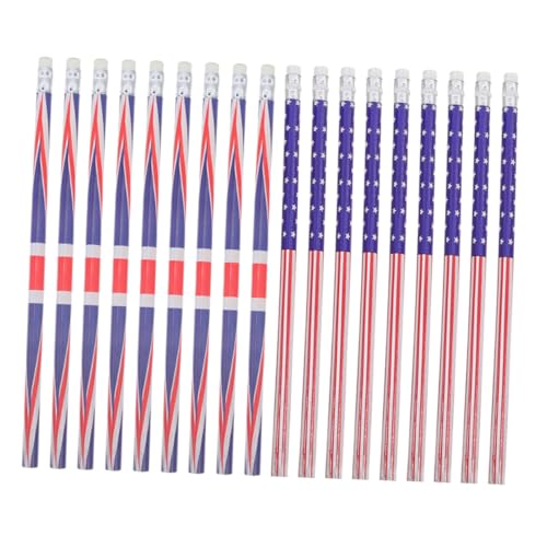 VALICLUD 24個国旗デザイン鉛筆 学校事務用品 クラスルーム用賞品 パーティー記念品 お誕生日会やイベントの配り物に 鉛筆 軽量で持ち運び便利 な木材使用