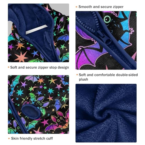 Boys' Fleece Hoody Jacket Zip Up Coat Warm Fall Winter Plush Jacket Colorful Bat Long Sleeve Outerwear3