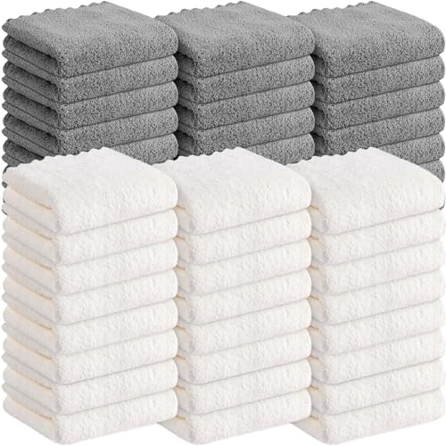Image of Newwiee 50 Pack Baby Burp Cloths 20''x10'' Absorbent Burping Cloths for Girl Boy Large Baby Rags Towels for Newborn Essential(Gray, White)