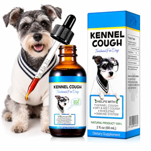 Kennel Cough Treatment for Dogs (60ml) Natural Liquid Supplement for Respiratory & Immune Support Herbal Cough Relief Drops for Dogs Soothing Airway Formula