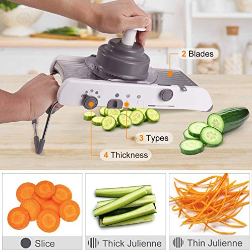 Image of Adjustable Multifunctional Manual Mandoline Slicer Stainless Steel Vegetable Fruits Onion Tomato Slicers Cutter, Chopper and Grater for Kitchen Use