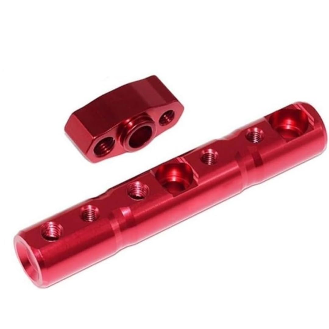 Multifunctional Rearview Mirror Extension Bracket – Universal Motorcycle Extended Mount Adapter, Aluminum CNC Mirror Expander Bar with 6mm/8mm/10mm Mounting Holes, RED-image-9