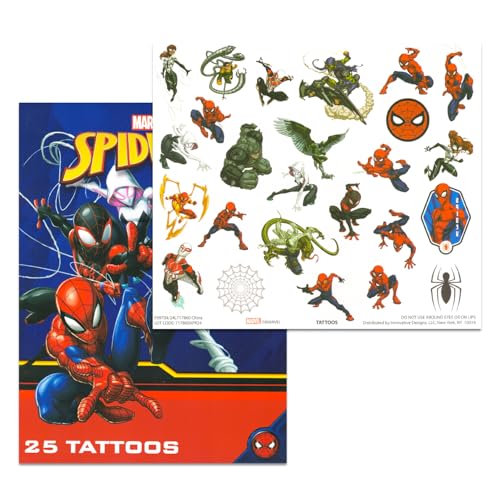 Spidey and His Amazing Friends Mini Backpack and Lunch Box - Bundle with 11” Spiderman Backpack, Spidey Lunch Box, Water Bottle, Tattoos, More | Spidey and Friends Backpack Set 5