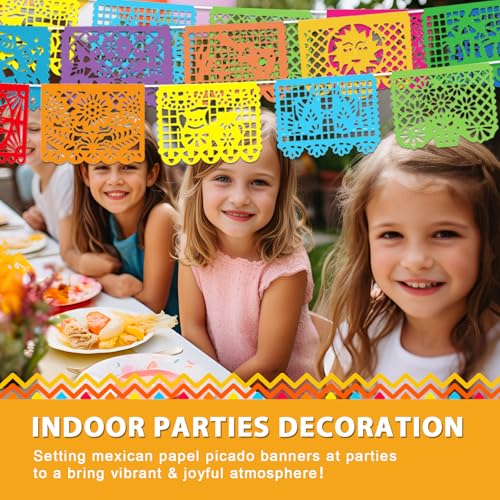 Image of 6 Pack Mexican Papel Picado Banner Fiesta Party Banner Wedding Fiesta Party Dia De Los Muertos Cinco De Mayo Mexico Decoration,Papel Picado Mexicano para Decor