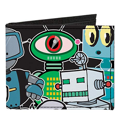 Buckle-Down Men's Standard Canvas Bifold Wallet Robots, 4.0
