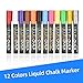 BIGTHUMB Liquid Chalk Markers 12 Vibrant Colors with 3mm Reversible Erasable Water-Based Chalkboards Marker Pens Non Toxic Quick Drying for Blackboard Glass Mirrors Office Home Restaurants