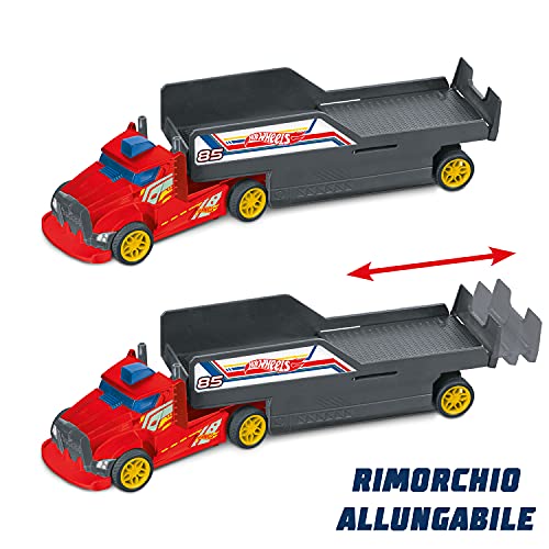 MONDO Hot Wheels Motors Camion radiocommandé avec remorque Extensible et Voiture à rétro Friction Double Rig Truck 32cm Jouet Enfant et Plus 63681 - vue 5